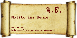 Molitorisz Bence névjegykártya